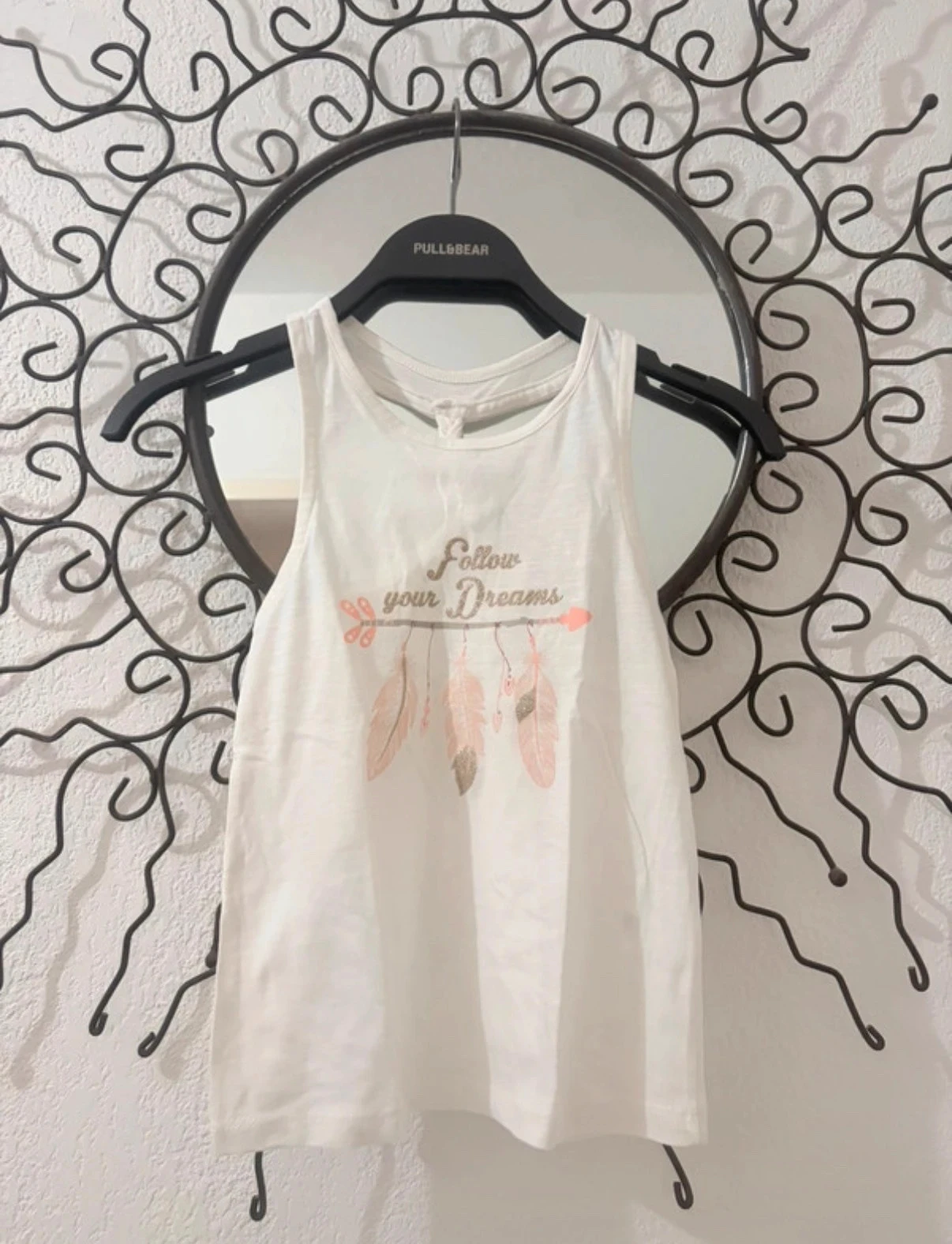 Witte Punkidz 'Follow your Dreams' droomvanger tanktop met gevlochten rug - Maat 5 jaar – photo 2